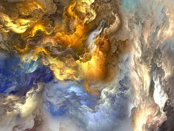 Milofi užsakymą didelės freskos tapetai, 3D šiuolaikinės anotacija spalvinga ugnies debesį, TV foną freskos