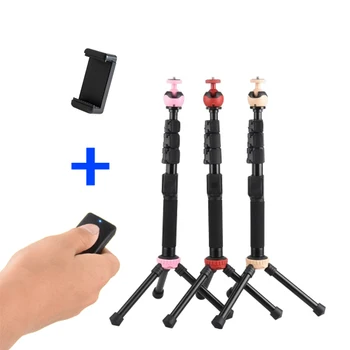 Mobilusis Telefonas Trikojo Su Bluetooth Nuotolinio Valdymo Mobiliojo Telefono Selfie Stick Mini Trikojo Sporto Fotoaparato Šviesos Monopodzie su Clip