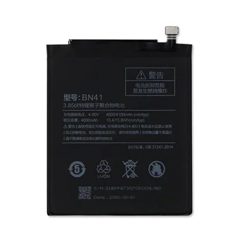 2019 Naujas Originalus Antirr Nekilnojamojo 4000mAh BN41 Baterija Xiaomi Redmi 4 Pastaba MTK Gel X20 / Pastaba 4X Pro MTK Gel X20