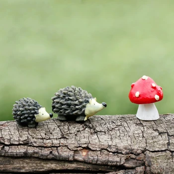 3pcs/set Miniatiūriniai Lėlių Bonsai Amatų Sodo Ornamentu Augalų Puodą Ežys