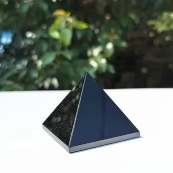 40mm Juodasis obsidianas piramidės Gydymo Kristalų Čakros Akmuo