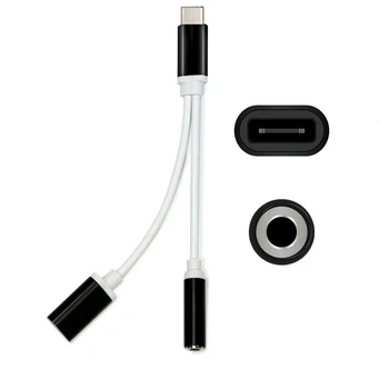 2 In1 USB C Tipo 3,5 mm Jack Audio Splitter USB C Ausinių Laidą Įkrovimo Adapteris USB-C-3.5 AUX Audio Kabelis Huawei