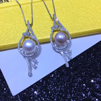 YIKALAISI 925 sterlingas sidabro papuošalai moterims natūralus 9-10mm gėlavandenių perlų choker pakabukas 2018 naujas mados Didmeninės