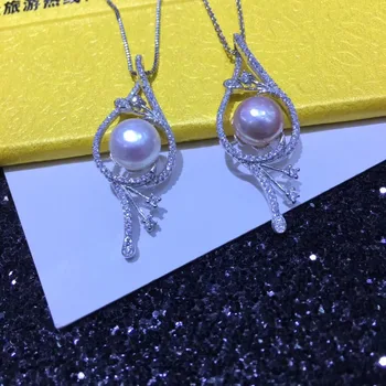 YIKALAISI 925 sterlingas sidabro papuošalai moterims natūralus 9-10mm gėlavandenių perlų choker pakabukas 2018 naujas mados Didmeninės