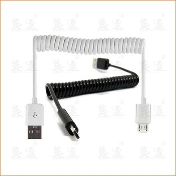 1M/2.5 M USB2.0 micro usb vyrų pavasarį Ištraukiama ruožas kabelis sinchronizuoti duomenis imti samsung HTC LG 2M