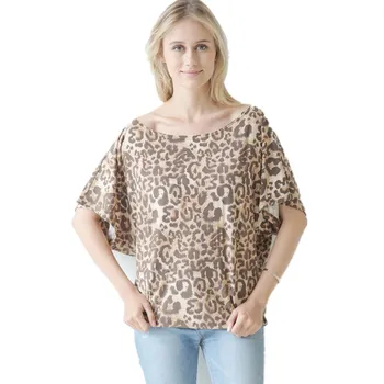 2021 m. pavasarį, Vasarą Moterys T Marškinėliai Topai Atsitiktinis Moteris Viršuje Leopard plunksnų spausdinti, O Kaklas Trumpas Rankovės Mados Ponios Tee marškinėliai