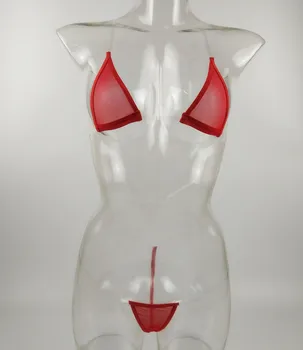 Vientisas Seksualus Mini MIcro Bikini Komplektas Nematomos Moterų Skaidrus Bathingsuit Paplūdimio 2vnt itin Karštoje Erotinis apatinis Trikotažas apatinis trikotažas