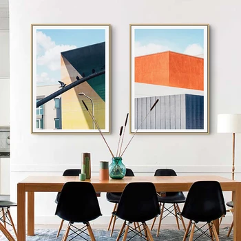 Geometrinis statybos spalvos blokus tapybos Sienos meno Nuotrauką Kambarį Meno plakatas Apdailos Nuotrauką minimalistinio morden spausdinti