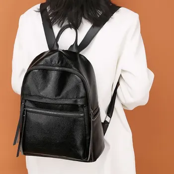 2021 naujas paprastas PU odos ponios mados kuprinė moteriška multi-funkcija pečių maišą didelės talpos moteris studentų mokyklos maišą