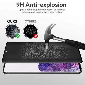 Pilnas draudimas Screen Protector privatumo Anti-scratch Grūdinto Stiklo Plėvelė Samsung Galaxy S20