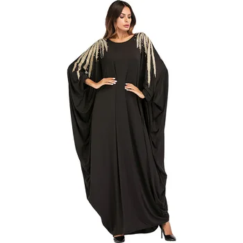 Ramadanas Abaja Musulmonų Moterų Suknelė Dubajus Duobute Prarasti Batwing Rankovės Kaftan Jilbab Arabų Islamo Skraiste Suknelė Maxi Ilgas Šalis Abayas