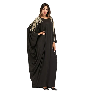 Ramadanas Abaja Musulmonų Moterų Suknelė Dubajus Duobute Prarasti Batwing Rankovės Kaftan Jilbab Arabų Islamo Skraiste Suknelė Maxi Ilgas Šalis Abayas