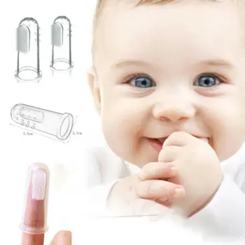 1pc Kūdikių Naujagimiui Piršto dantų Šepetėlis Vaikams Saugos Silikono Kūdikių Teether Su būda Baby Soft Dantų Valymo Priemonė