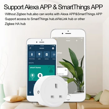 3PC Smart Plug Smart Home ZigBee JK JAV Lizdas Mini Jungiklis Alexa Samsung SmartThings Veikia Su 