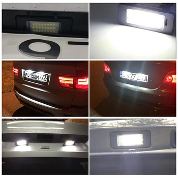2VNT Audi A8 D3 2002 m. 2003 m. 2004 m. 2005 m. 2006 m. 2007 m. 2008 m. 2009 m. 2010 m. LED Automobilių Licencijos numerio apšvietimo Lemputės Priedai