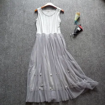 Vasaros Duobute Nėriniai Siuvinėjimo Suknelė Moterims Atsitiktinis Rankovių Ponios Vestidos Tvirtą Jungiamąją Bakas Suknelė Moterų U577
