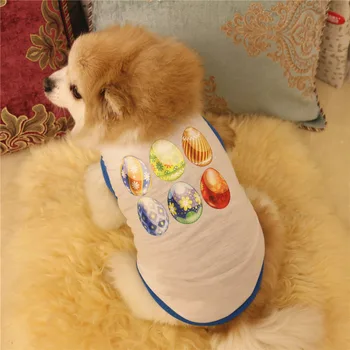 1PC Mielas Kiaušinių Spausdinti Šunį Vest Vasaros Šunų Drabužių, Gyvūnėlių Kostiumai, Marškinėliai, Mažų Šunų Kvėpuojantis Medvilnės Mažylis T-Shirt Naminių Reikmenys