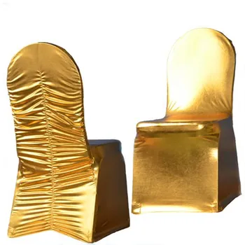 WedFavor 50pcs Metalo, Aukso, Sidabro Susiėmę Atgal Lycra Spandex Kėdžių dangose Įdegio Elastinga Ruožas Ruched Kėdės Apima