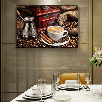 Kavos Pupelių Plakatas ir Spausdinimo Drobės Modernios sienos meno tema, drobė paveikslų kambarį, Cuadro,Namų Dekoro,dažai ir plakatas