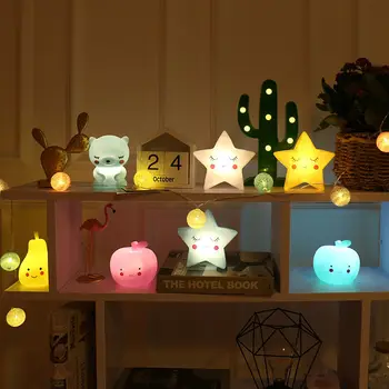 Kalėdų Navidad Naktį Šviesos diodų (LED Mini Mielas Star Mėnulis Miegamasis Stalo Lempa Naktiniai Apdailos Lempos NatalHoliday Šalies Apdaila