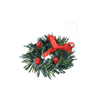 1PC Mini Kalėdų Vainikas, Pušies Raudona Lankas-mazgas Ornamentu Plastiko Kalėdų Medžio Namų Šaliai Vaikas Mergina Lėlių Festivalis Dekoro Dovana 4cm