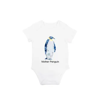 Penguin baby bodysuit Mielas kūdikis bodysuit Pingvinas šeimos kūdikis bodysuit Pingvinas