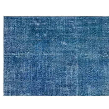Rankų darbo Blue Vintage Overdyed turkijos Plotas Kilimas 213x284 Cm-6'12