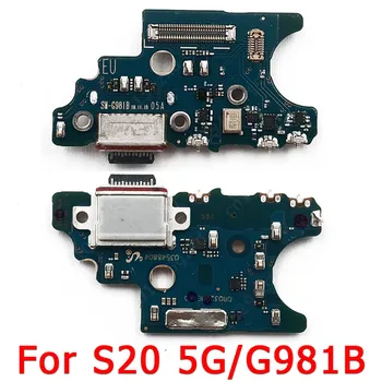 Originalus Įkrovimo lizdas Samsung Galaxy S20 5G G981 USB Mokestis Valdybos PCB Doko Jungtis, Flex Kabelis Pakeitimo Atsarginės Dalys