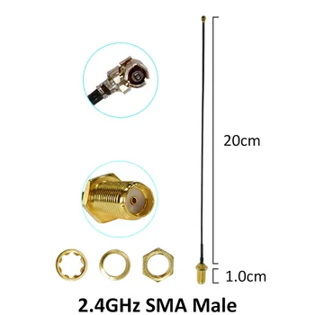 10vnt 2.4 Ghz antena Wifi 2dbi SMA Male jungtis balta 2.4 ghz antena Maršrutizatorius Antena +21cm RP-SMA Male Galiuku Laidu