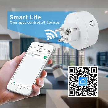 WiFi Smart Plug 10AEU Adapteris Belaidis Nuotolinio Valdymo Balsu Galia Monitoriaus Lizdo Laikmatis Lizdas Alexa 