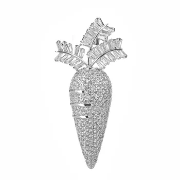 Mados dizaino asmenybės cz vario morkų pin sagė vaisių, Daržovių ornamentu papuošalai aksesuaras