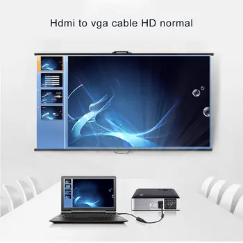 HDMI į VGA Adapteris 1080P Vyrų ir Famale Konverteris Adapteris 1080P Skaitmeninio į Analoginį Vaizdo Garso PC Laptop Tablet