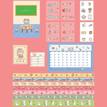Animacinių Filmų Japonų Popieriaus Lipdukai Washi Tape Užrašų Knygelė Memo Etiketės Tvarkaraštis Planner