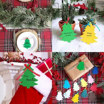 Kalėdinė dekoracija 12 Spalvų Kalėdų Eglutė Dovanų Žym. Ženklų Su Organza Juostelės Atostogų Sezoną Šalies Dovanų Žymeklį 120PCS·