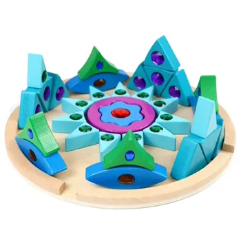 Medinė Dėlionė Vaivorykštė Įspūdį Žaislas Mandala Deimantų Galvosūkiai Unikalios Formos Jigsaw Gabalus, Spalvų Pažinimo Švietimo Žaislas
