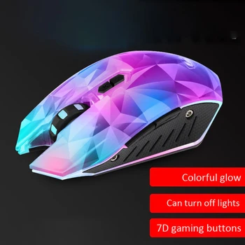 MIXIE Laidinio Žaidimų Pelės LED Šviesos Diamond Versija USB Kompiuterio Pelė Gamer Pelė