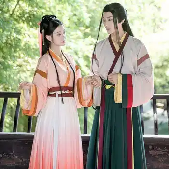 Hanfu Vyrų ir Moterų Kinų Tradicija, Suknelė Fantasia Porų Cosplay Kostiumas Šalis Fancy Dress Hanfu Vyrų ir Moterų Plius Dydis