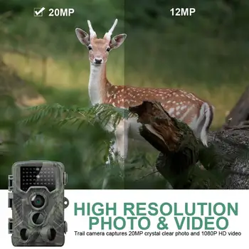 20MP Medžioklės Takas Kamera HD 1080P Infrared Gyvūnijos Skautų Cam Naktinio Matymo Kamera 0.3 s paleidimo Laikas Laukinės gamtos Nuotraukų Spąstus
