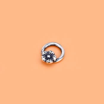 10VNT 925 Karoliai priedai priedai Tailando sidabro mažų gėlių, persikų žiedų Sidabro Žiedas Sidabro Žiedas Rankomis Austi papuošalai 