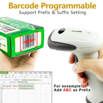 Belaidžio 1D Barcode Scanner RZ2080C 2.4 G CCD Skaitytuvą, Skirtą Mobiliesiems Mokėjimo