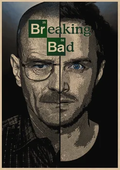 Breaking Bad Filmų Plakatų Derliaus JAV Filmo plakatai Retro Kraft Popieriaus Siena Lipdukas Baras, Kavinė Namų Dekoro Dovana A6