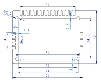 60*45*100mm mažų Aliuminio Dėžutė elektroninių Projekto PCB 