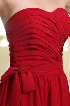 Raudono Šifono Bridesmaid Dresses Linijos Kelio Ilgis Paprasta Tarnaitė Garbės Suknelės vestido coctel vestidos de fiesta de noche corto