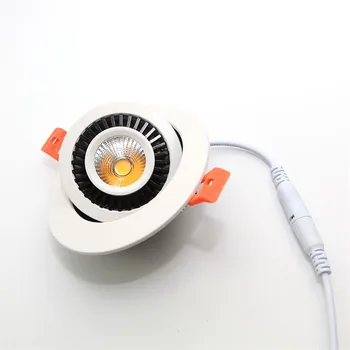 COB LED Downlight 15W 360 Laipsnių Besisukanti Lempa Embedded Šviestuvai Reguliuojamas Šviesos Šiltai balta LED Lubų šviestuvas CE, RoHS