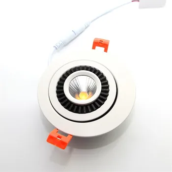 COB LED Downlight 15W 360 Laipsnių Besisukanti Lempa Embedded Šviestuvai Reguliuojamas Šviesos Šiltai balta LED Lubų šviestuvas CE, RoHS
