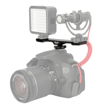 Ulanzi PT-2-Dviguba Karšto Batų Kalno Pratęsimo Baras Dual-Laikiklis, skirtas DV DSLR Fotoaparatas Išmanųjį telefoną Mic LED Šviesos