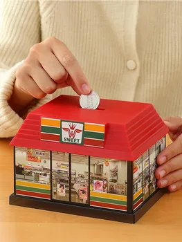 Stambių Plastikinių Asmeninį Namas Piggy Bank Popierinių Pinigų Taupymo Dėžutė Vaikams Popieriniai Pinigai Box House Pinigų Dėžės Žaislų II50CQG