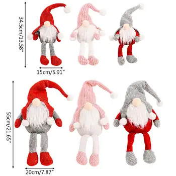 3pcs Kalėdų švedijos Gnome Tomte Rankų darbo Santa Lėlės Žaislas Papuošalai Namo Atostogų Apdaila