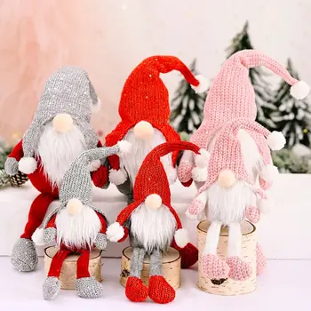 3pcs Kalėdų švedijos Gnome Tomte Rankų darbo Santa Lėlės Žaislas Papuošalai Namo Atostogų Apdaila