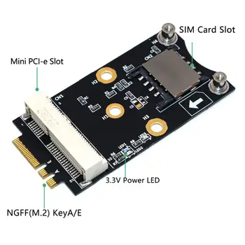 Mini PCI-E su M. 2(NGFF ) mygtukas A/E Adapteris Su SIM kortelės Lizdas WiFi/WWAN/LTE Modulis